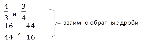 взаимно обратные дроби